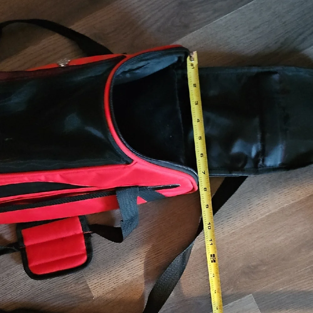 Red Pet Carrier with Black Accents